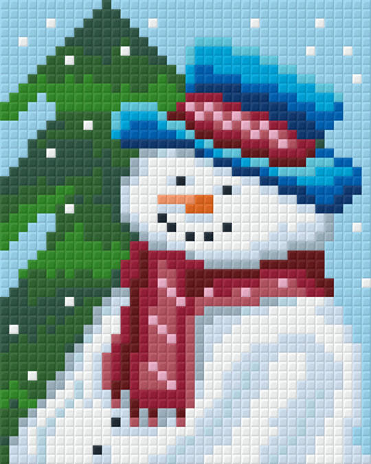 Snowman One [1] Baseplate PixelHobby Mini-mosaic Art Kit
